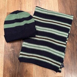 Men’s Nautical Winter Hat and Matching Scarf